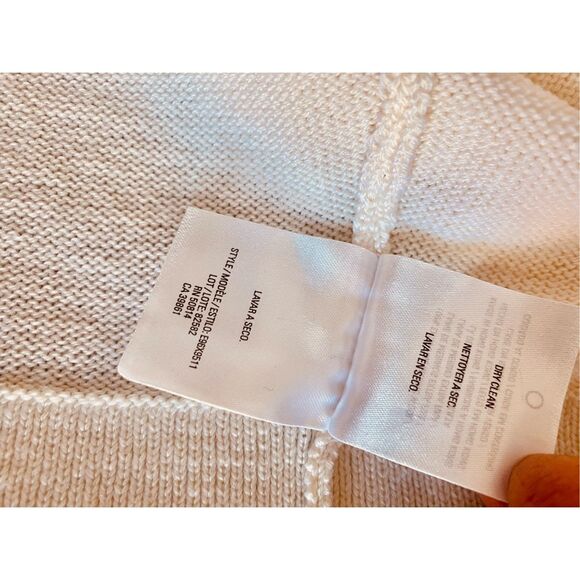 ELIE Tahari 100% Extra Fine Merino Wool Ivory Knit Cardigan - Picture 9 of 12